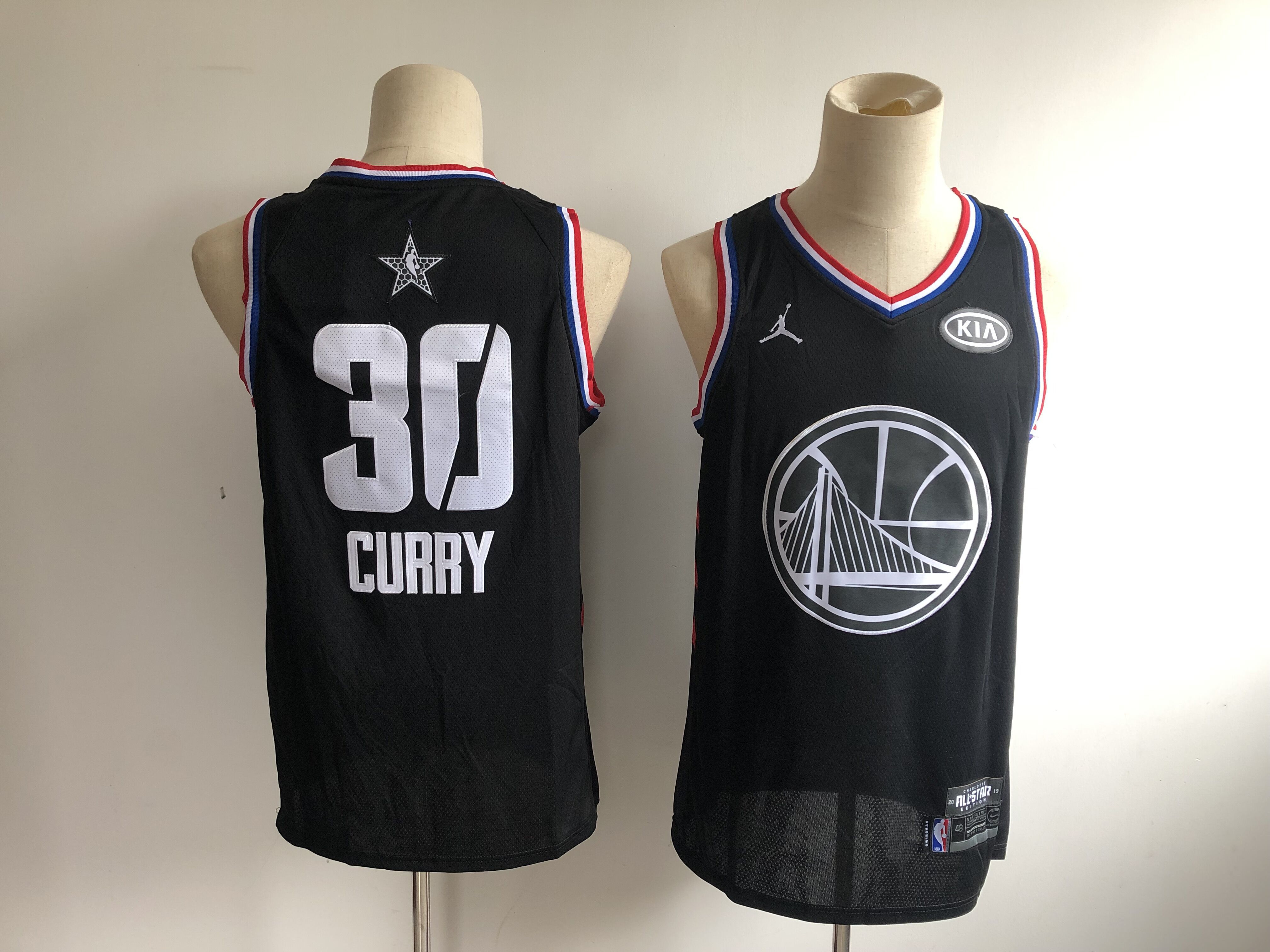 Men Golden State Warriors #30 Curry Black 2019 All Star NBA Jerseys->denver nuggets->NBA Jersey